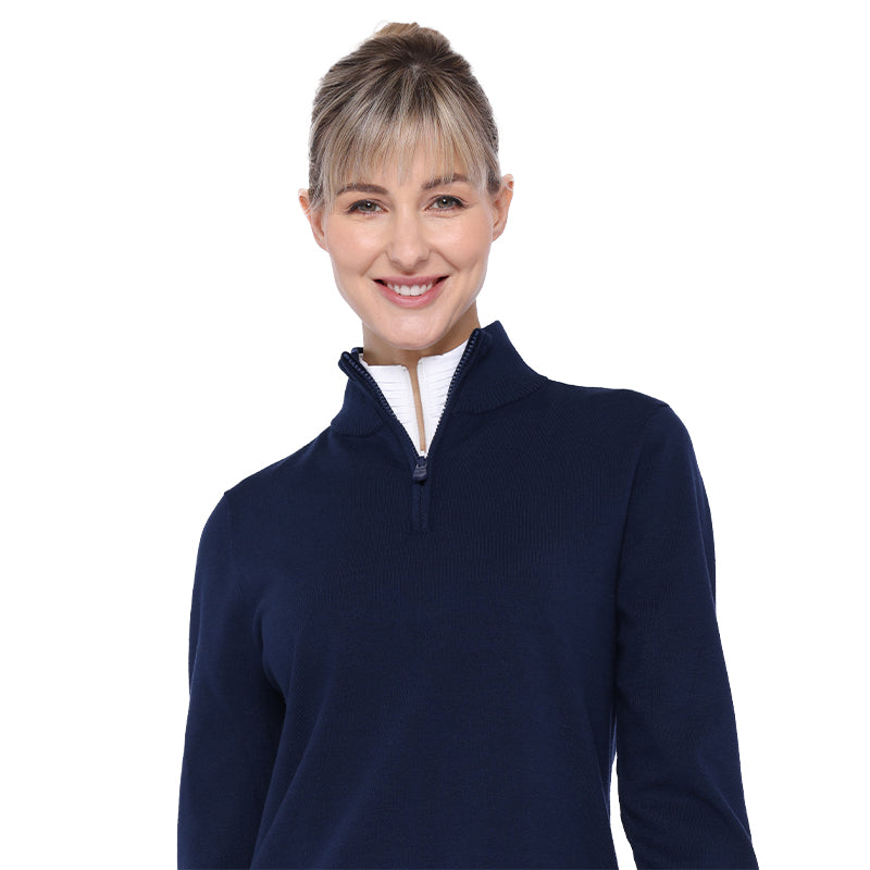 Navy quarter zip sweater best sale