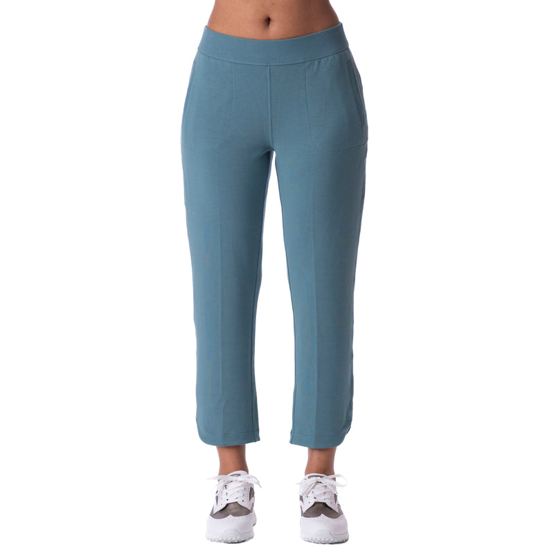 Sueded Blissful Knit Straight Crop Pant
