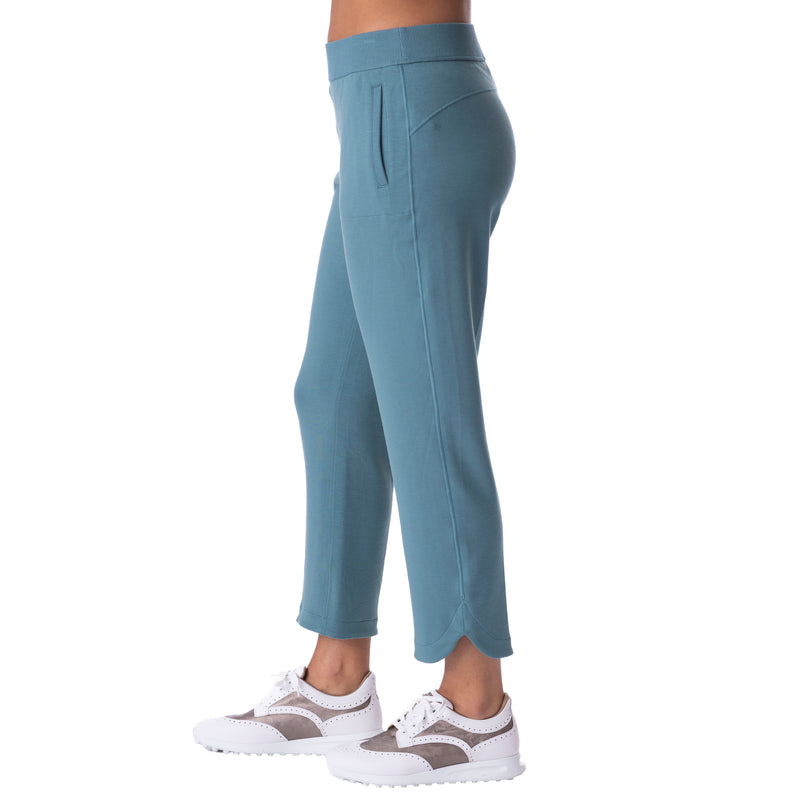 Sueded Blissful Knit Straight Crop Pant