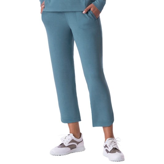 Sueded Blissful Knit Straight Crop Pant
