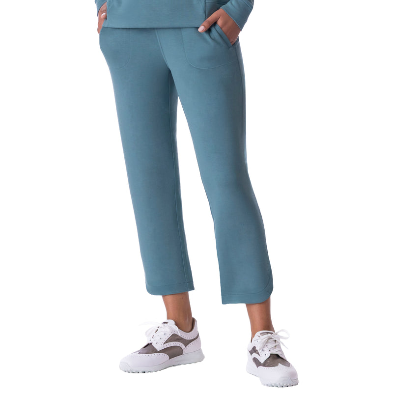 Sueded Blissful Knit Straight Crop Pant